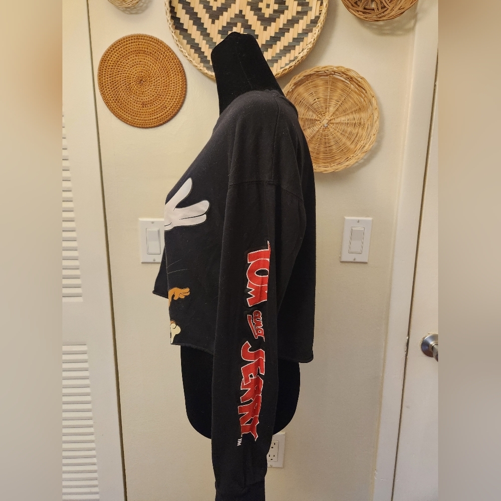 Tom and Jerry Black Graphic Sweatshirt - Picture 9 of 11